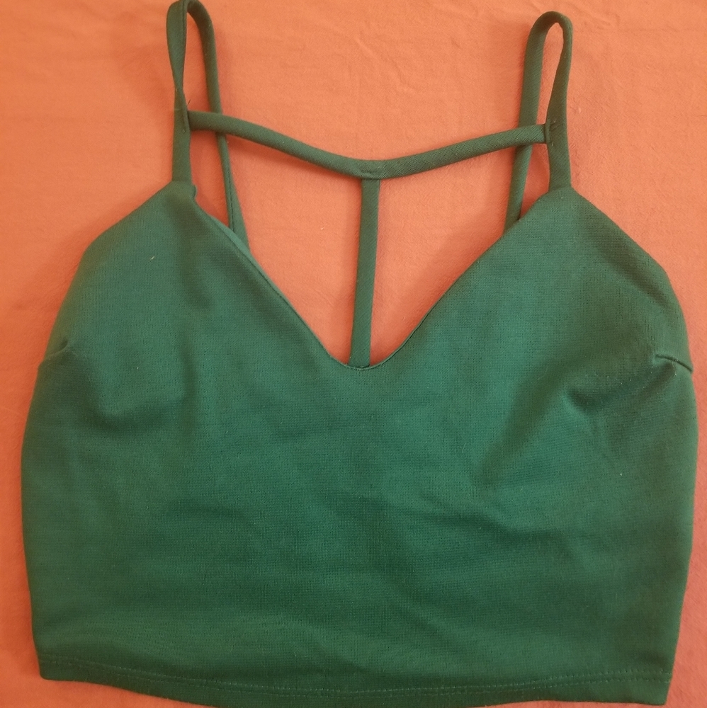 Green cage crop top